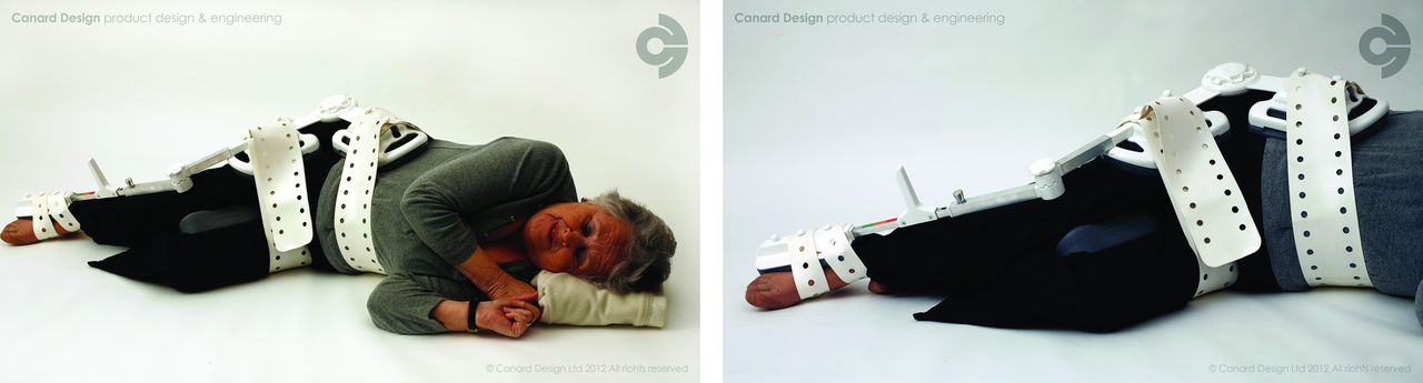 Fig. 19 
          Nottingham ComfiBrace for the primary treatment of Hip Fractures (Canard Design 2011)
        