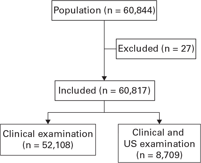 Fig. 1 
          The study population. US, ultrasound.
        