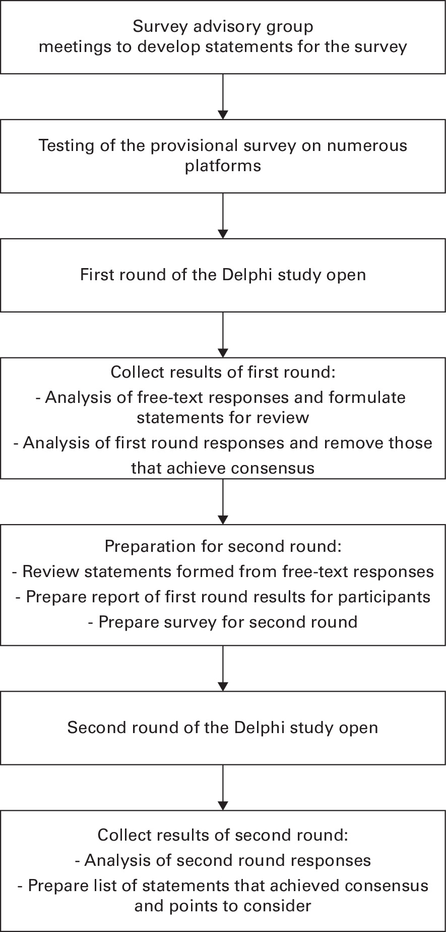 Fig. 1 
          Flow chart showing Delphi process.
        
