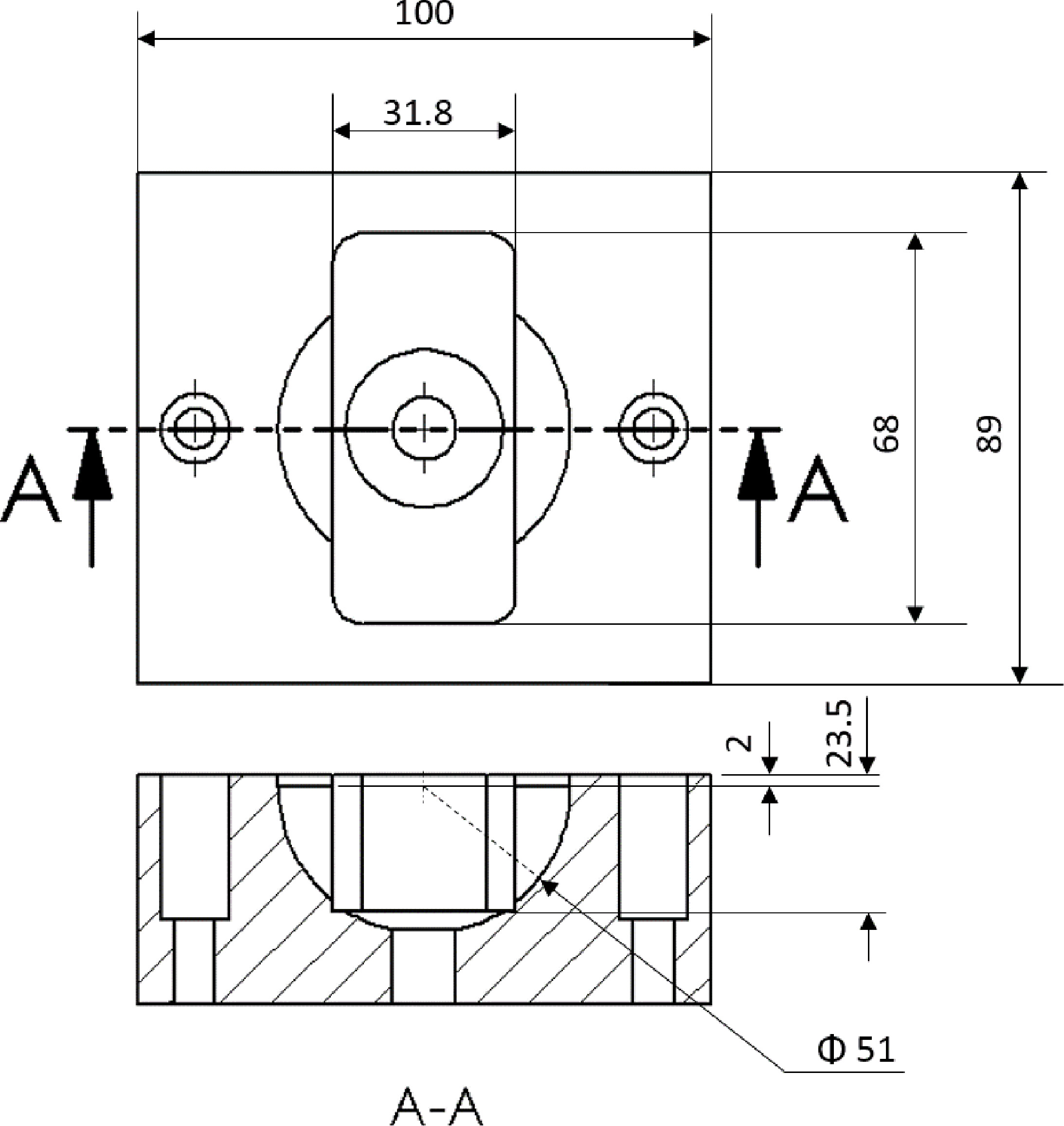 Fig. 1 
            Polyurethane foam block geometry (dimensions in mm).
          