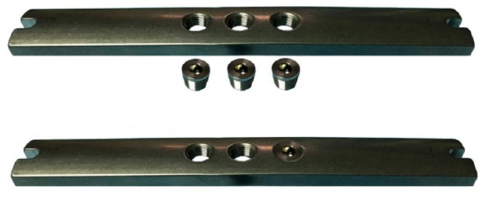 Fig. 1 
            Structures of the tested plates and plugs.
          