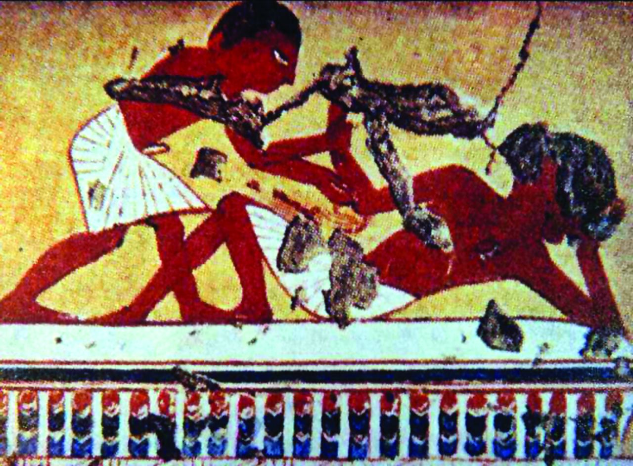 Fig. 3 
          Painting from the entrance to the tomb of Ipuy, circa 1300 BC.
        